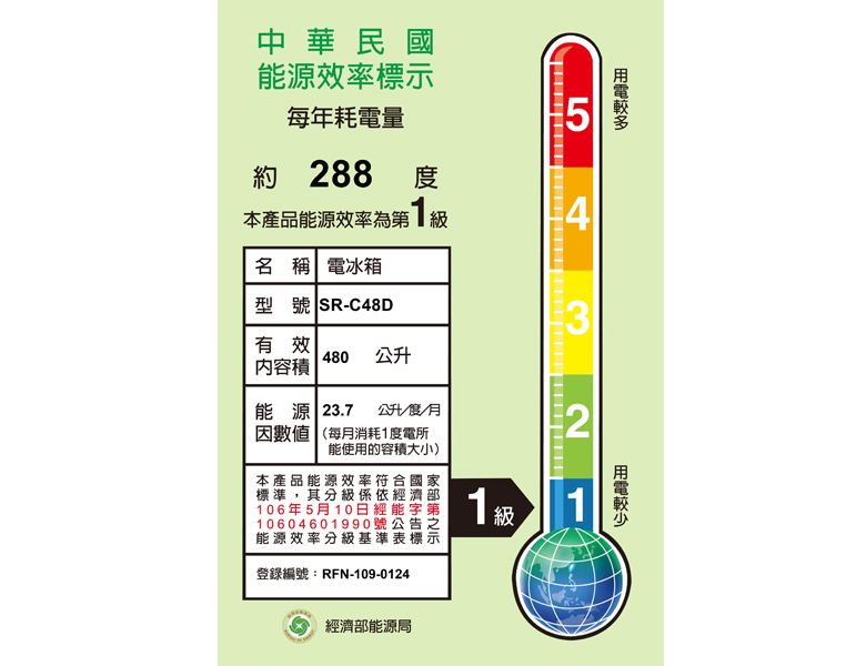 聲寶 SR-C48D(S1) 480公升 NanoTi 極光鈦高效抗菌 變頻 雙門冰箱 髮絲銀