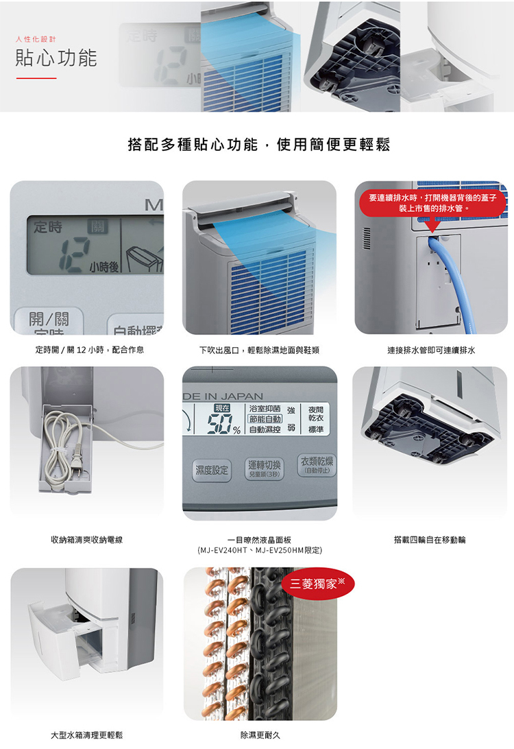 三菱電機 MJ-E190HT-TW 清淨除濕機 19L/日 適用12-24坪 日本原裝