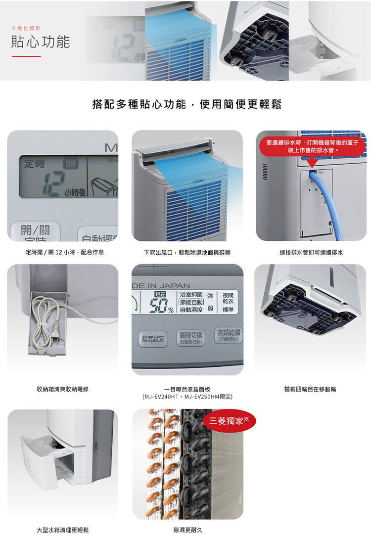MJ-E190HT-TW 清淨除濕機 19L/日 適用12-24坪 日本原裝