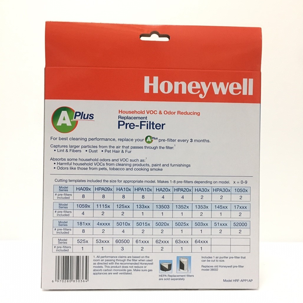 Honeywell HRF-APP1AP CZ除臭濾網 空氣清淨機耗材 有效捕捉空氣中較大汙染顆粒