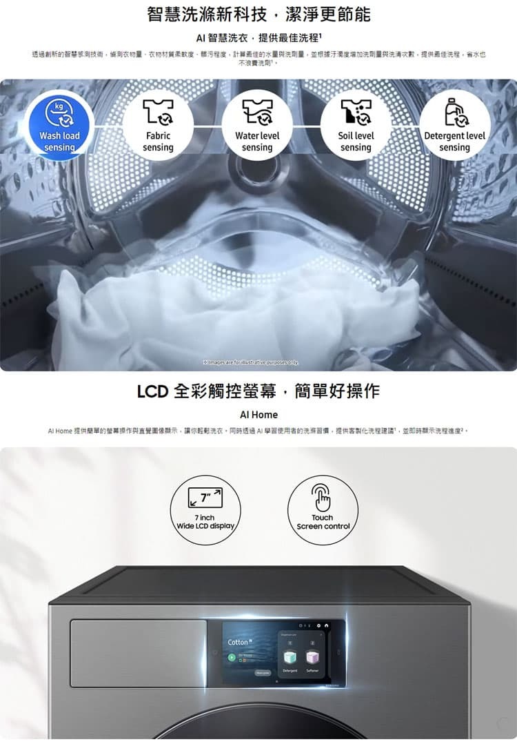 三星 WD12DB9B84GNTW 智慧滾筒洗衣機 蒸洗脫烘 洗12/烘7kg Bespoke AI