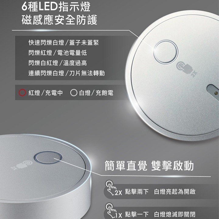 【新品出清】Oster  BLST055-082 USB無線隨行果汁機 質感灰 301不銹鋼雙刀頭