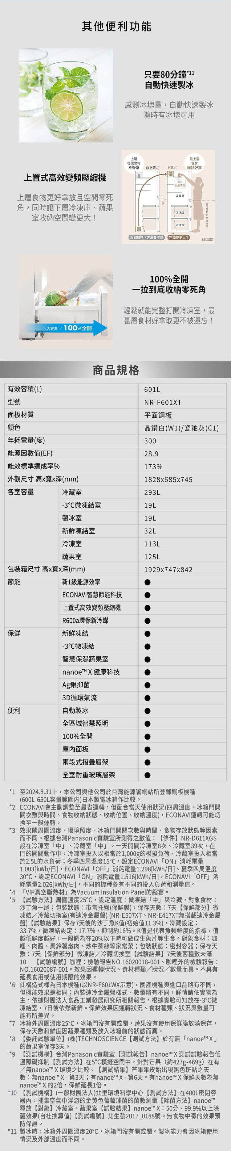 國際 NR-F601XT-W1 601L 電冰箱 六門 平面鋼板 日系上質系列 日本製 晶鑽白