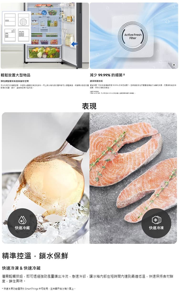 三星 RT53DG7A1CS9TW 變頻冰箱 雙門冰箱 532L 雙循環系列 時尚銀 一級省電