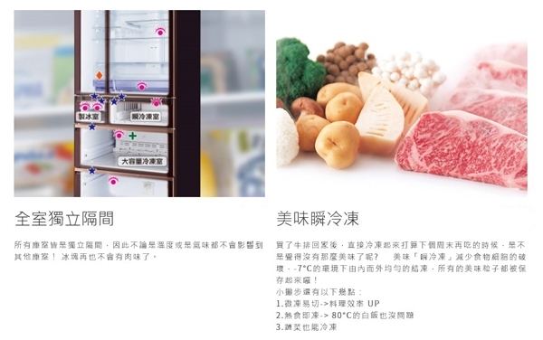 【來電優惠】三菱電機 MR-RX51E 變頻 六門冰箱 513L 超靜音 日本製 絹絲杏/白