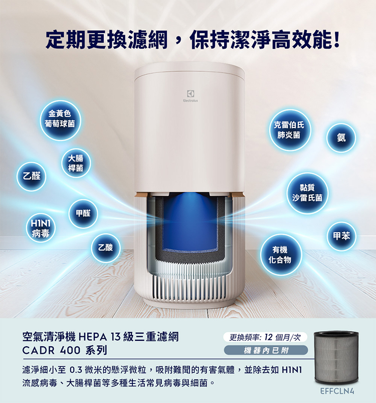 Electrolux 伊萊克斯 EP53-48SWA 空氣清淨機 適用16坪