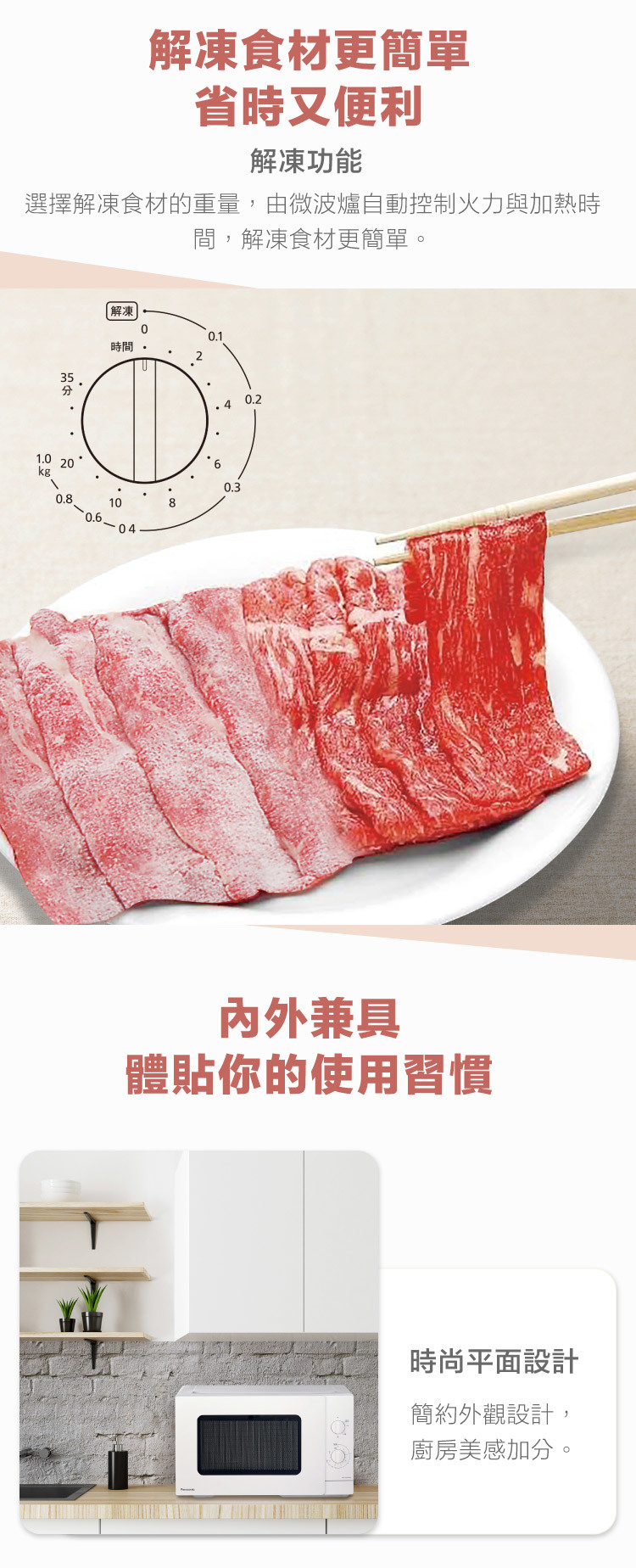 國際 NN-SM33NW 機械式微波爐 解凍功能 25L 5段微波火力