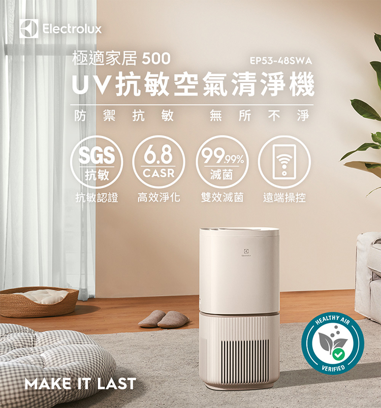 Electrolux 伊萊克斯 EP53-48SWA 空氣清淨機 適用16坪