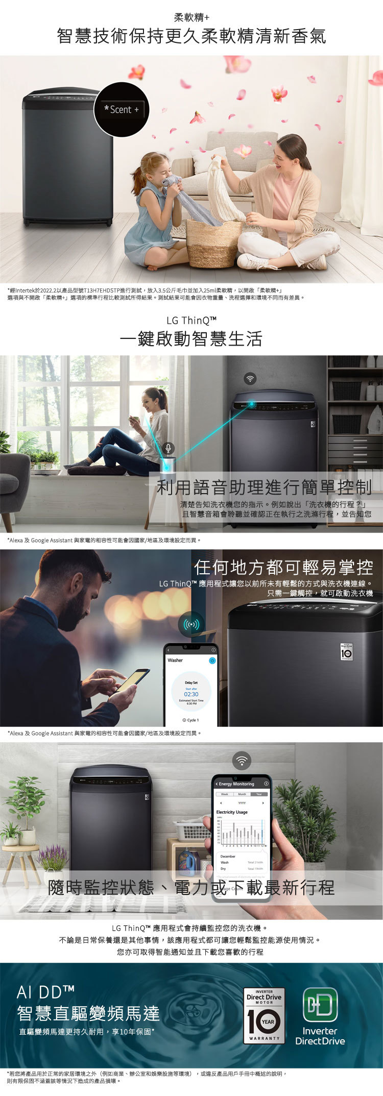 LG WT-VD18HB 洗衣機 18kg AIDD™ AI 智慧直驅變頻 直立式 提供最適洗程