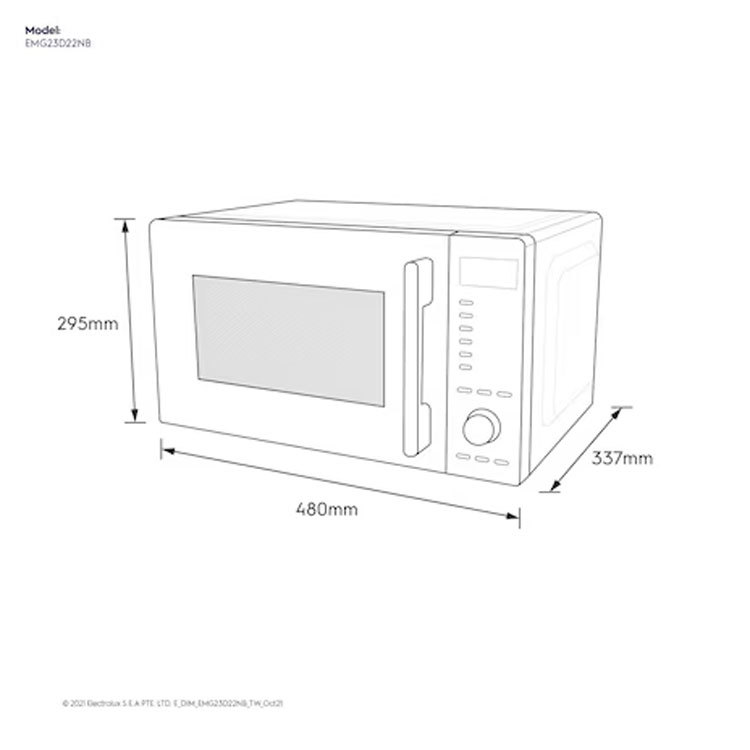 【送矽膠隔熱組】伊萊克斯 EMG23D22NB 獨立式燒烤微波爐 23L 藍色