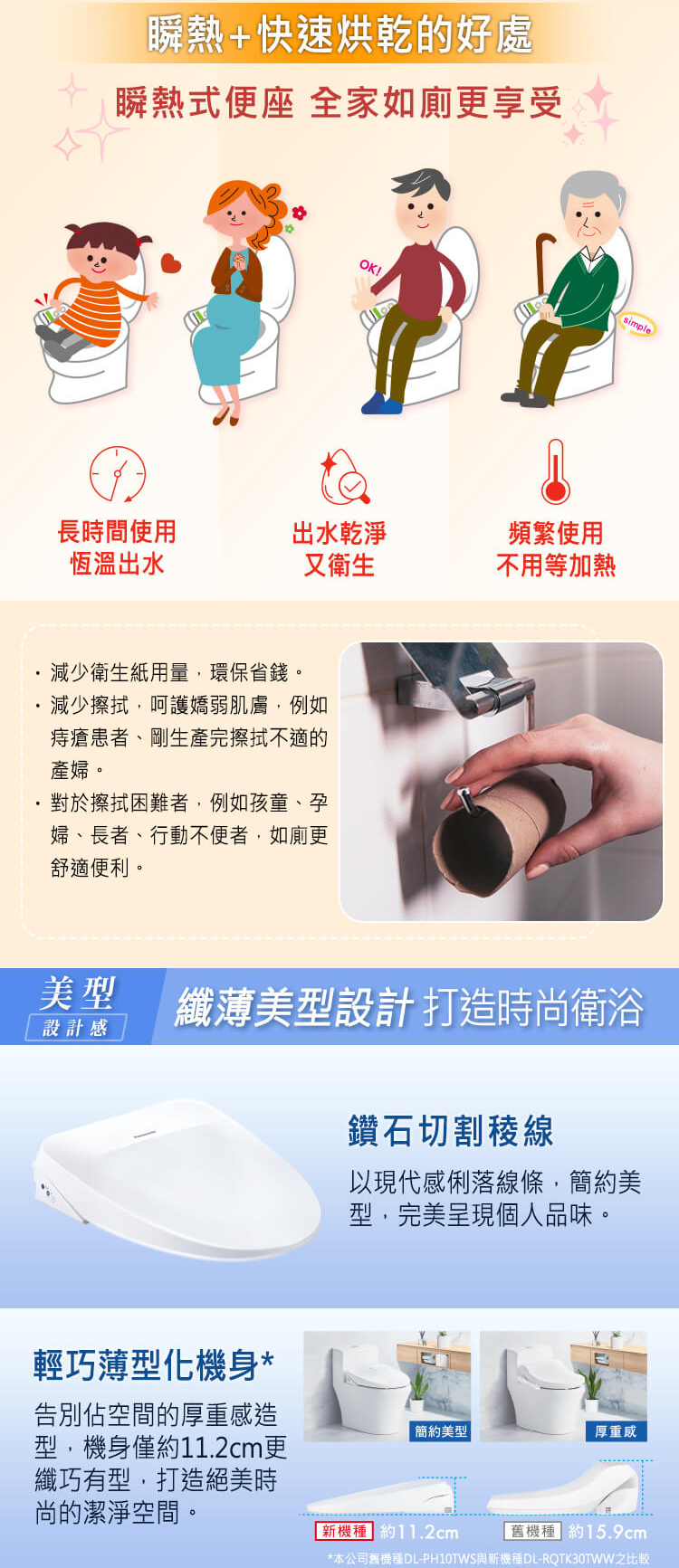 國際 DL-RRTK50TWW 溫水洗淨便座 瞬熱技術