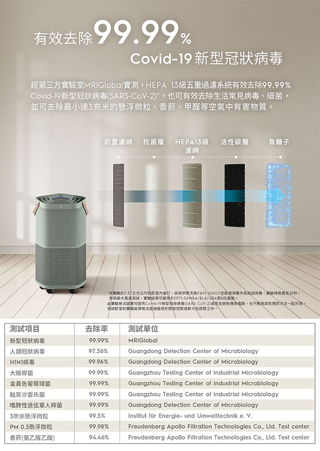 Electrolux 伊萊克斯 EP71-56GRA 空氣清淨機 適用22坪