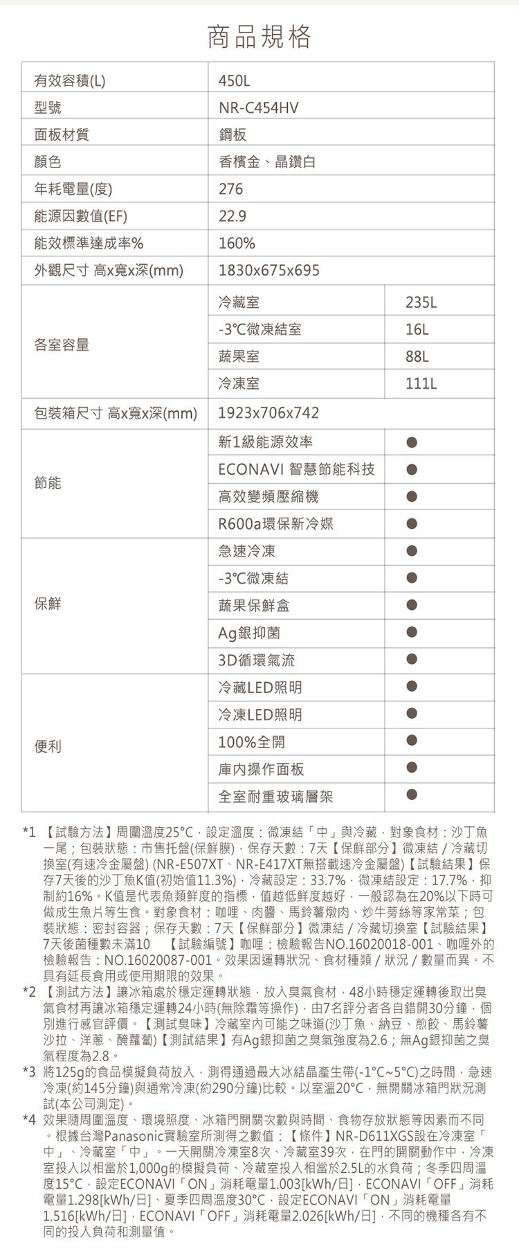 國際 NR-C454HV 冰箱 450L 3門 變頻 -3°C微凍結