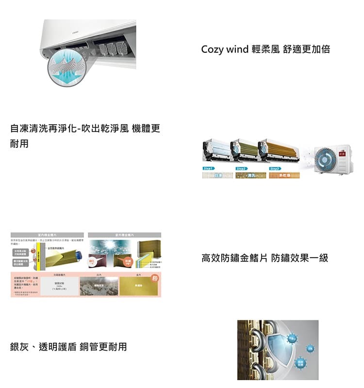 奇美 RC-S63HK1 9坪適用 星揚變頻系列 冷暖冷氣 RB-S63HK1 一級省電 快易潔