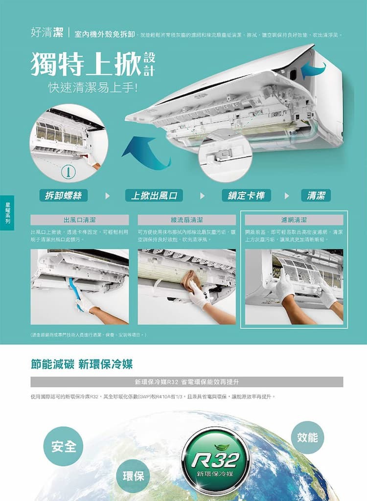 【缺貨】奇美 RC-S36HR5 5坪適用 星曜變頻系列 快易潔 冷暖冷氣 RB-S36HR5