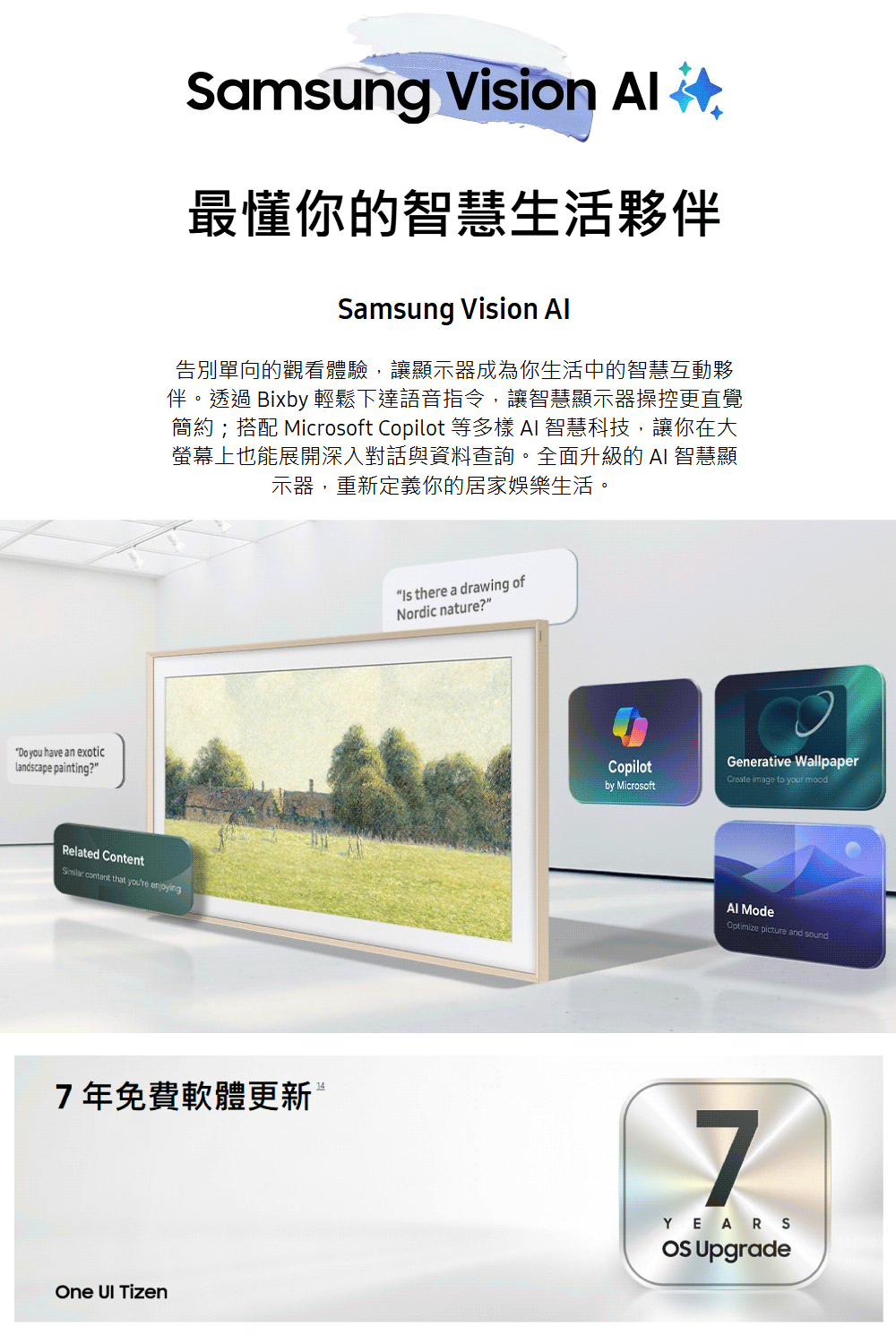 三星 QA75LS03HWXXZW 75吋 4K 真星黑 Frame Pro畫框 美學電視