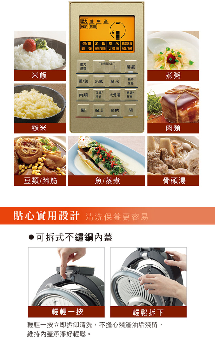 國際 SR-PG601 微電腦壓力鍋 6L 20道安全防護 智慧控壓 獨家專利滑動安全扣