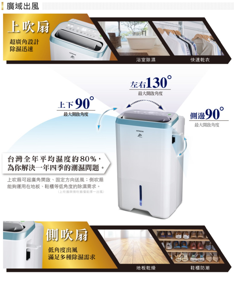 日立 RD-320HH1 除濕機 16L/日  一機雙效 強力除濕 極致清淨