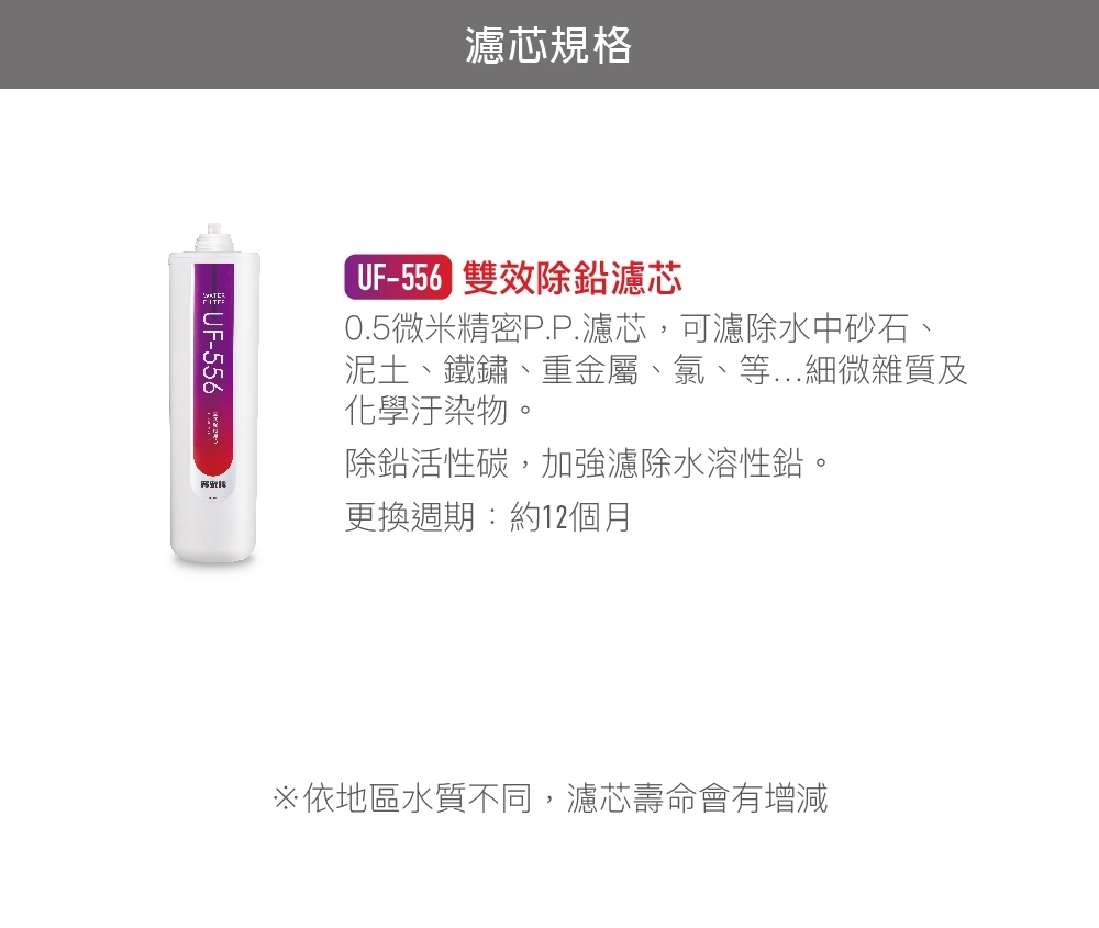 賀眾牌 UP-106 雙效除鉛淨水器 特殊雙層導流設計 高效除鉛 LF無鉛認證304不鏽鋼出水龍頭