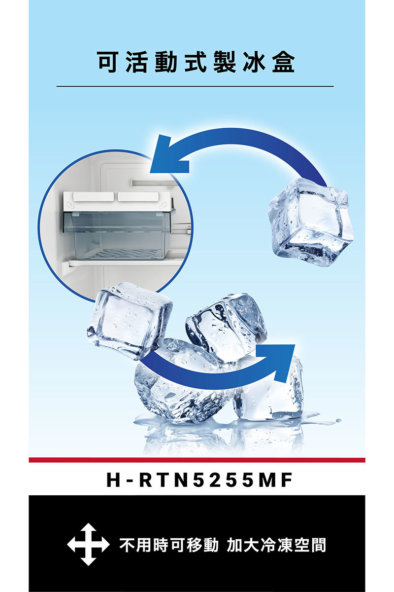 日立 HRTN5255MF 冰箱 兩門 240L 變頻 一級能效 璀璨銀