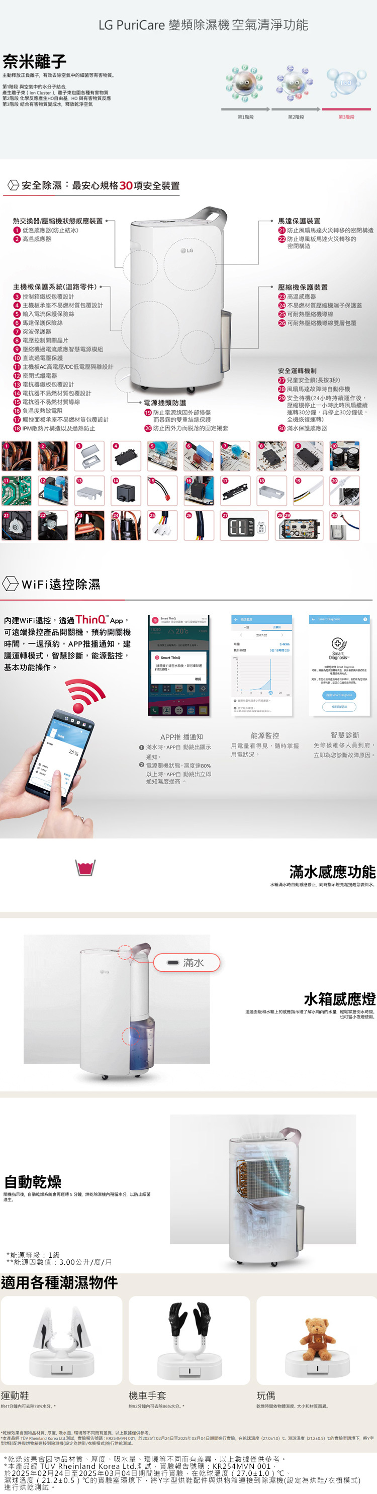 LG DD121QWE0 雙變頻除濕機 12L/日 WiFi遠控功能 能效一級 紫外線淨化