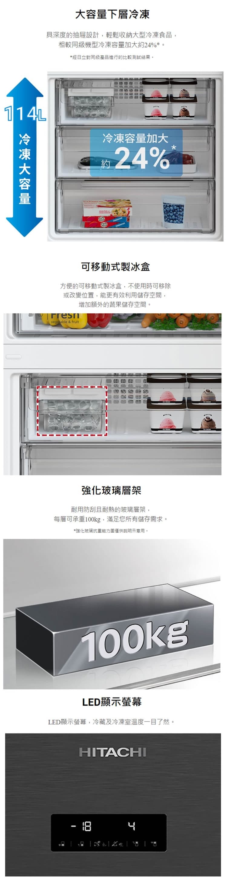 日立 HRBN7415DD 雙門冰箱 396L 鈦墨灰 上冷藏 下冷凍 變頻冰箱 一級省電