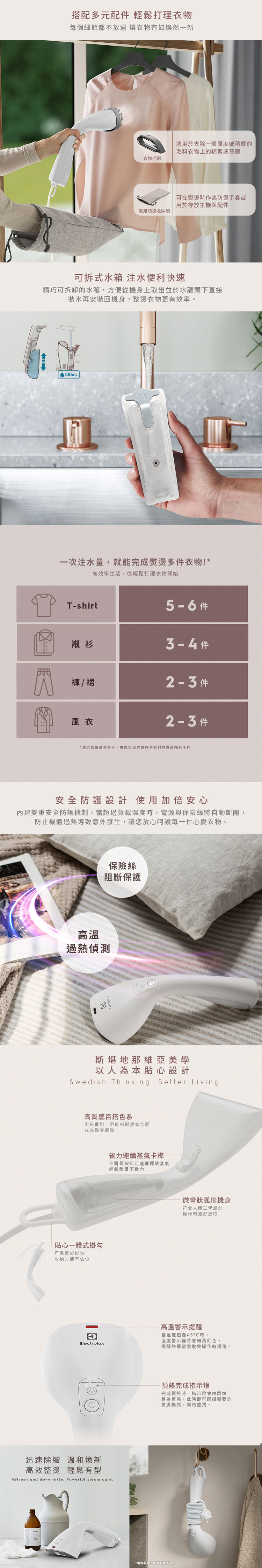 Electrolu 伊萊克斯 E7GS2-72SW 極淨呵護700 蒸氣掛燙機 兩用手持式 白