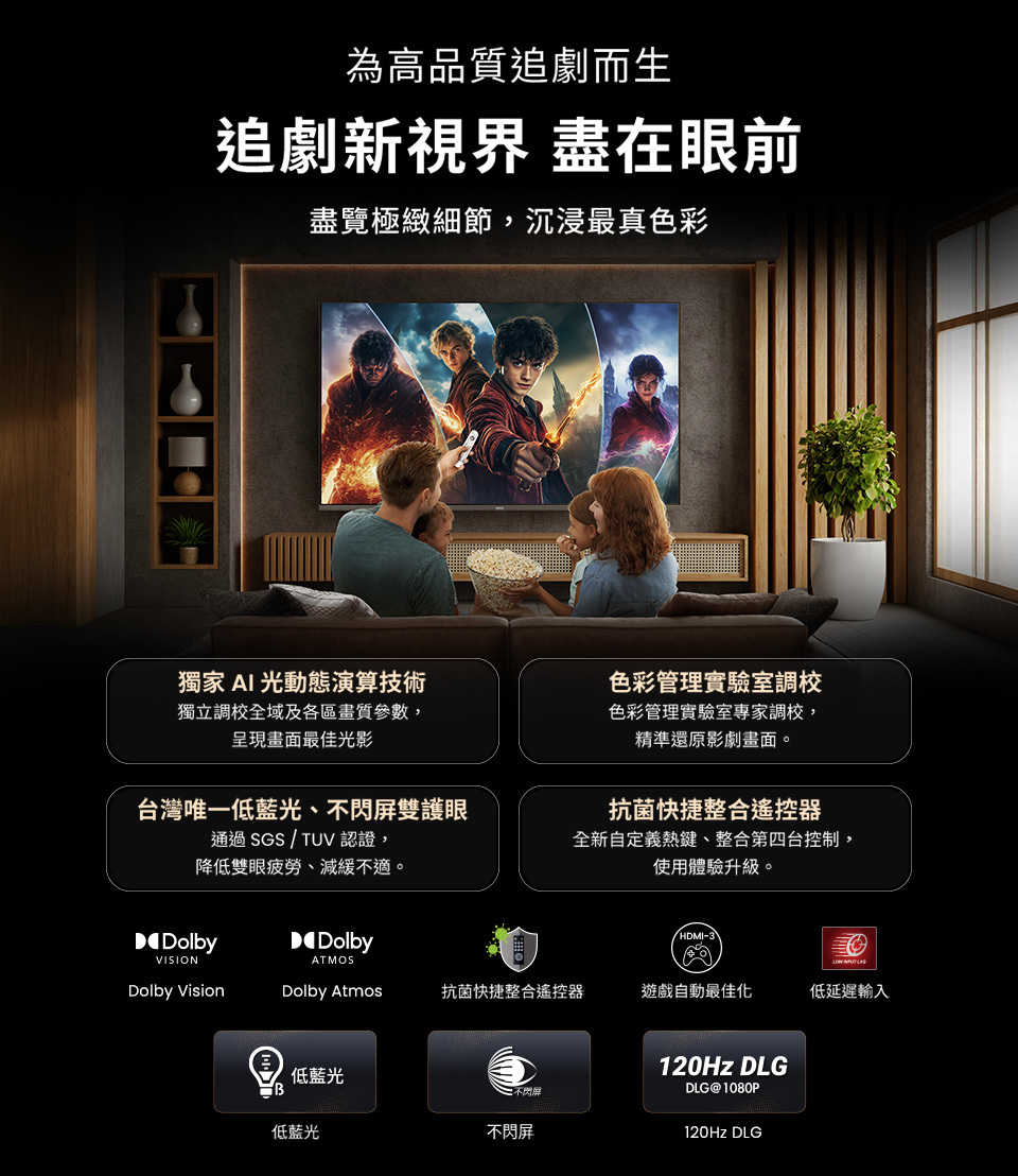 BenQ E55-745 4K 追劇護眼連網電視 Google TV 低延遲輸入 低藍光 貨到無安裝