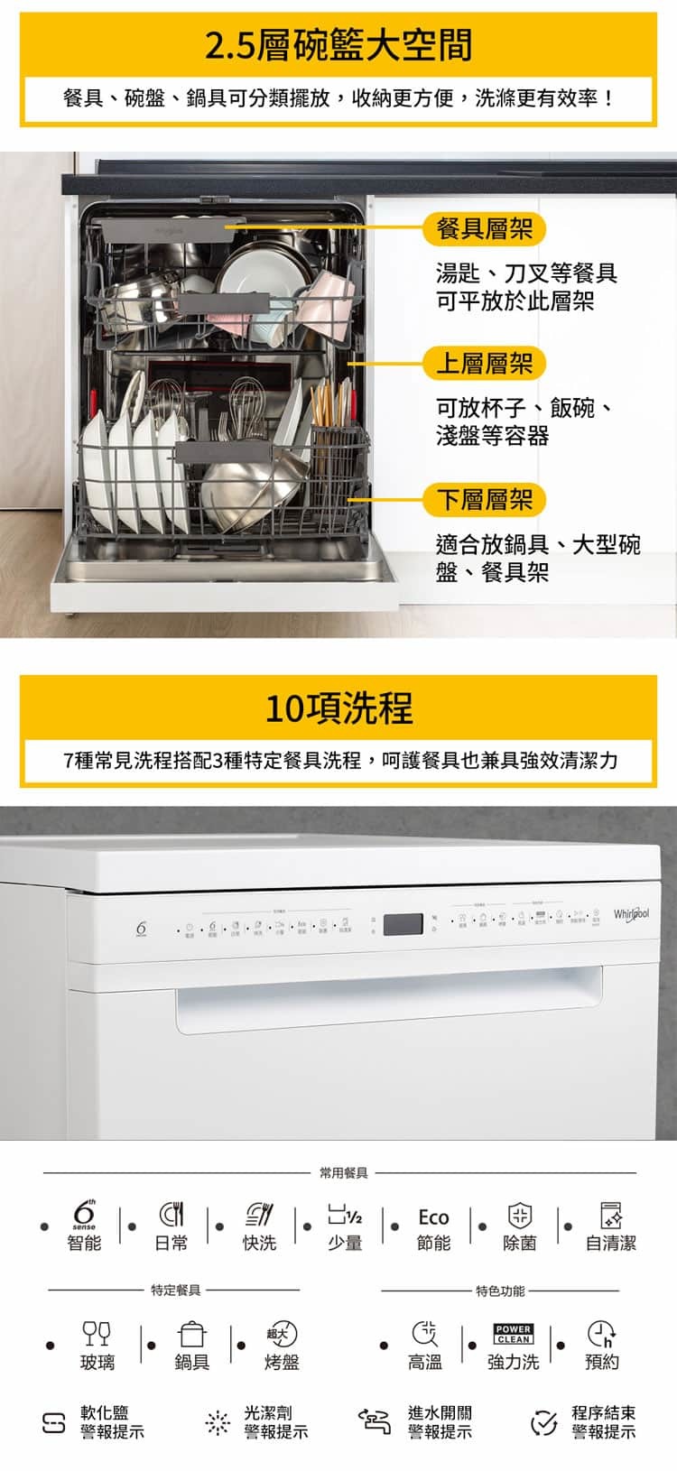 惠而浦 WDFS2R4PWETW 14人份 自動開門 獨立式洗碗機 免費勘場 送洗碗機三寶