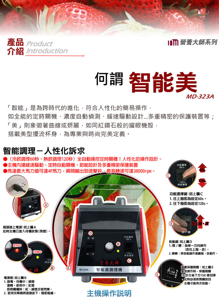 Nutrition Master 營養大師 MD-323A 智能美調理機 台灣製